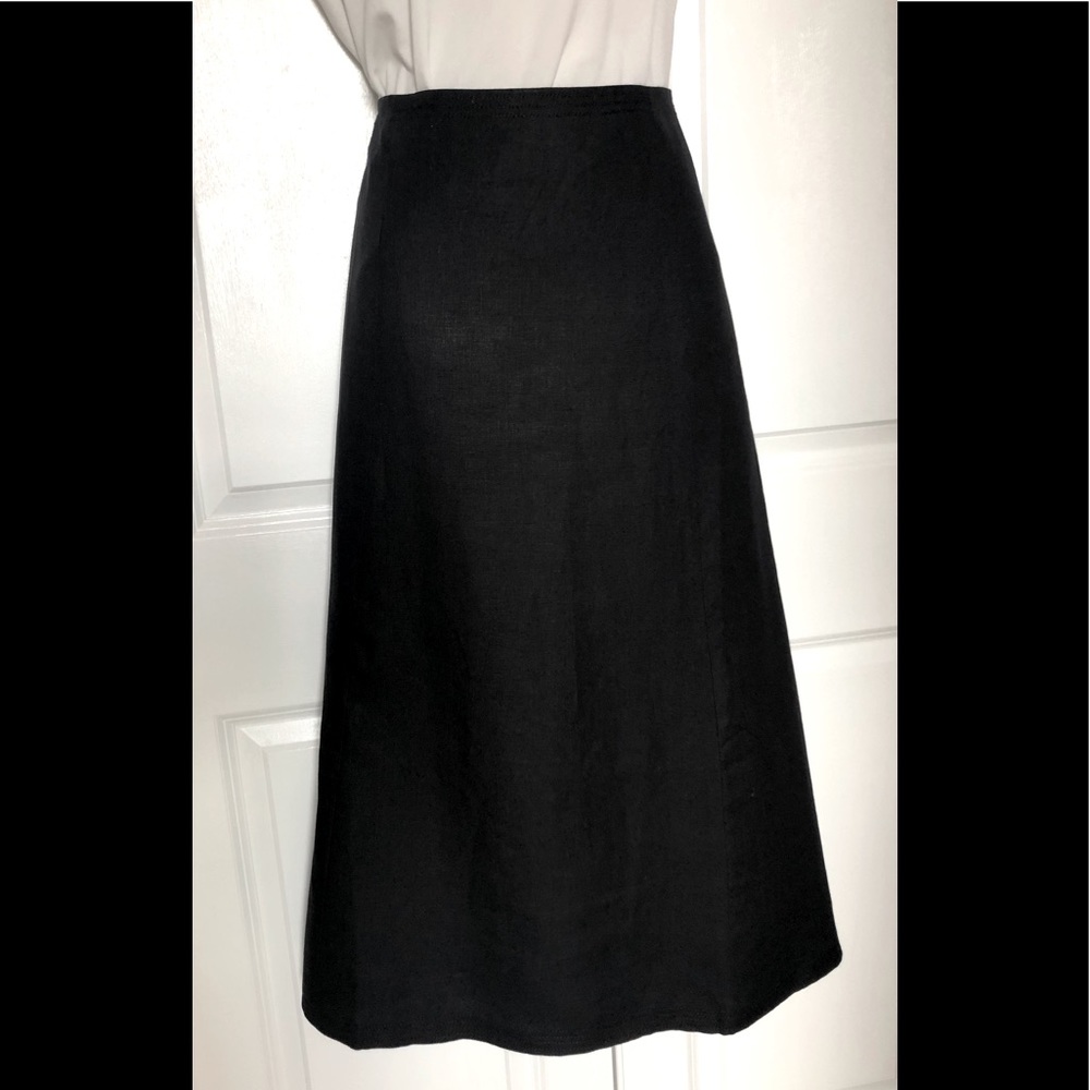 Black linen A-line skirt Talbots sz14